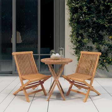 vidaXL 3-delige Tuinset massief teakhout, Verzenden, Nieuw, Tuinset