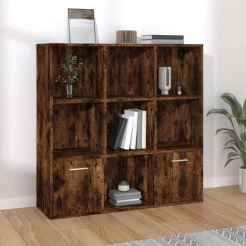vidaXL Boekenkast 98x30x98 cm gerookt eikenkleurig, Verzenden