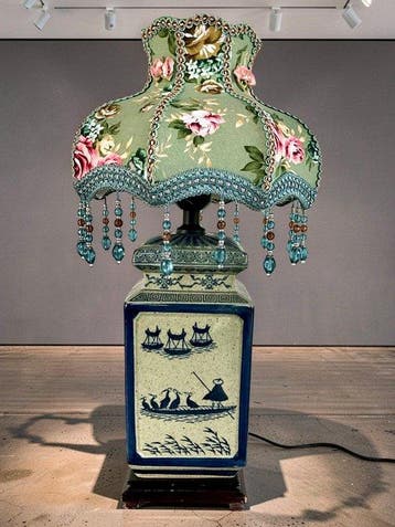 Lamp - Textiel, Hout, Aardewerk