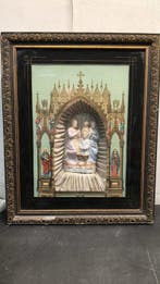 Diorama - Sagrada Família in reliëf met muziekdoos - 55 x 65, Antiek en Kunst, Antiek | Boeken en Manuscripten