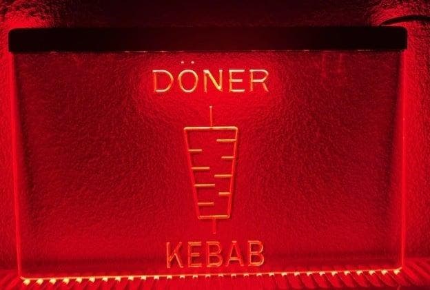 Doner kebab snackbar neon bord lamp LED verlichting reclame, Huis en Inrichting, Lampen | Overige, Nieuw, Verzenden