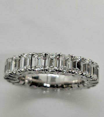 Bague déternité - 18 carats Or blanc - 6.56ct. tw. Diamant