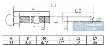Rvs Pers Stud Terminals 3mm Links, Verzenden, Nieuw