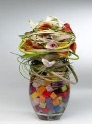 Oasis® rainbow mini cubes harlequin 50 stuks gekleurd, Nieuw