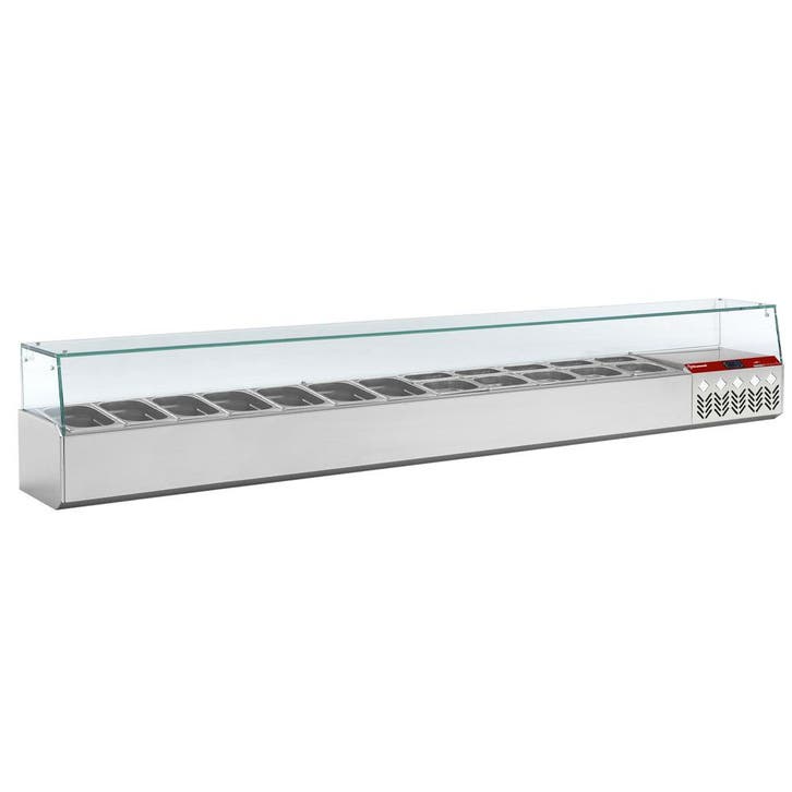 Gekoelde structuur GN 12x1/4, 1x1/9,, met rechte ruit, Zakelijke goederen, Horeca | Keukenapparatuur, Koelen en Vriezen, Verzenden