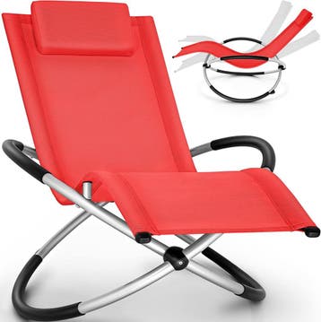 Ligbed - Ligstoel - Zonnebed - Relaxstoel - Rood - Tillvex®, Verzenden, Nieuw