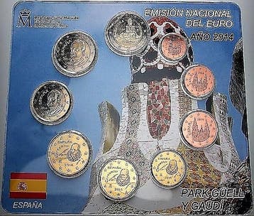 5,88 Euro,munten set 1 Cent-2 Euro 2014 Spanien Juan Carlos, Verzenden, België
