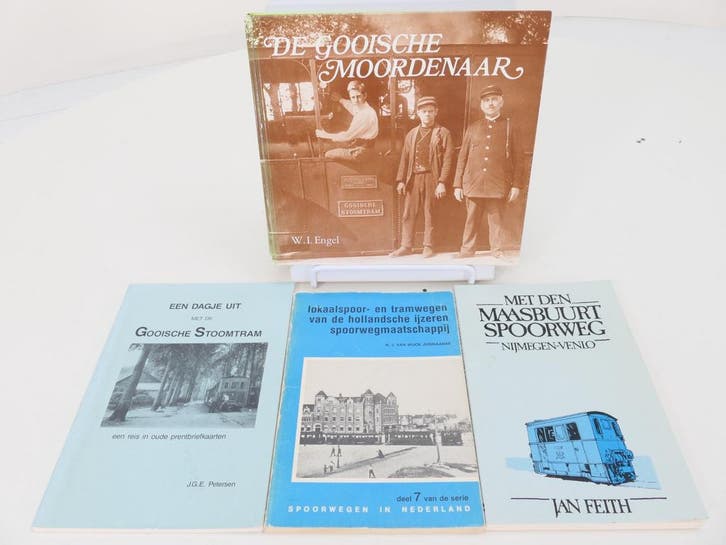 Boekeset 4-delig, de Gooise moordenaar en buurtspoorwegen..., Livres, Transport, Enlèvement ou Envoi