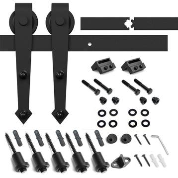 Lendo Online Kit de Ferrures Porte Coulissante 200 cm Guide, Bricolage & Construction
