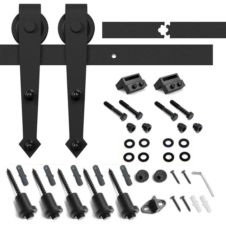 Lendo Online Kit de Ferrures Porte Coulissante 200 cm Guide, Bricolage & Construction, Serrurerie de bâtiment & Dispositif de fermeture