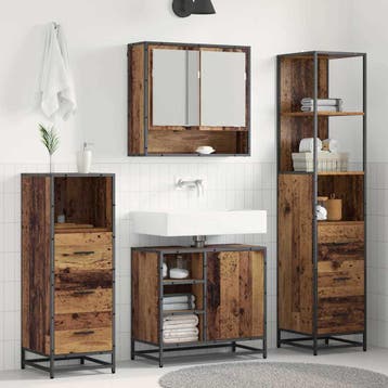 vidaXL Badkamermeubel Set 3 st Oud Hout 35 x 37,5 x 166 cm, Verzenden, Nieuw