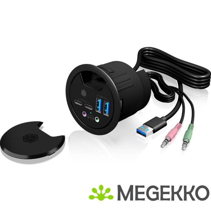 ICY BOX IB-HUB1403B hub & concentrator USB 3.0 (3.1 Gen 1), Computers en Software, USB Sticks, Nieuw, Verzenden