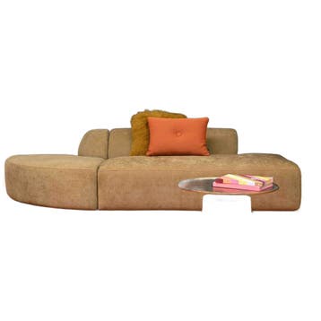 4x6 sofa X6 – Modulaire Design Bank Warm Bronze - Modulaire, 250 tot 300 cm, Zo goed als nieuw, Stof, 100 tot 125 cm