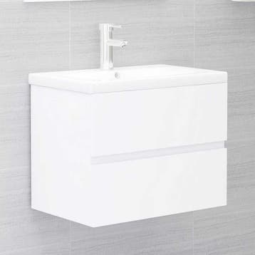 vidaXL Wastafelkast 60x38,5x45 cm bewerkt hout wit, Verzenden, Nieuw