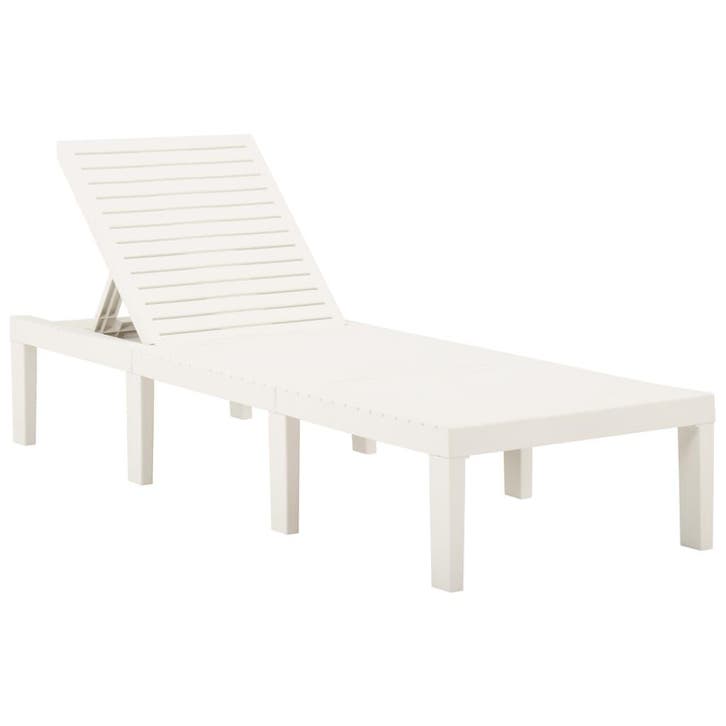 vidaXL Ligbed kunststof wit, Jardin & Terrasse, Chaises longues, Envoi