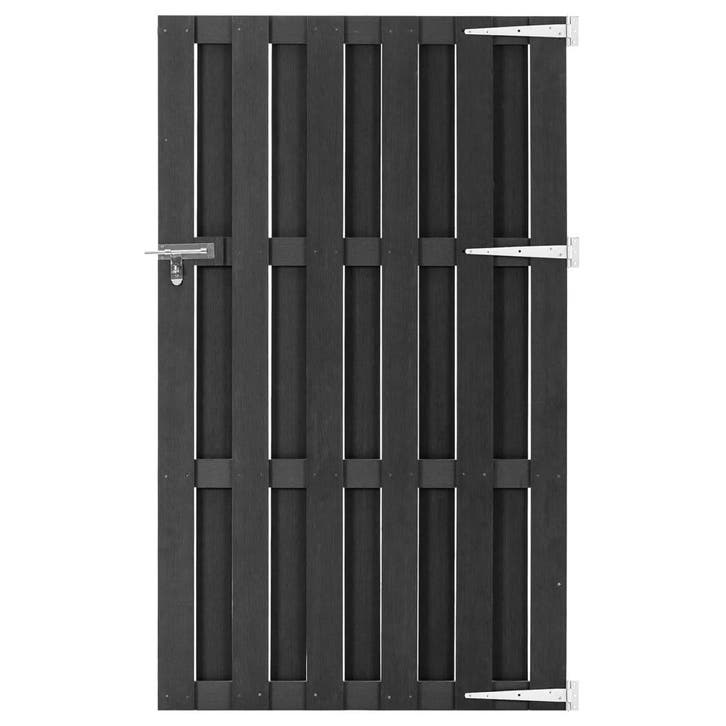 vidaXL Poort 100x180 cm HKC grijs, Tuin en Terras, Tuinpoorten, Nieuw, Verzenden