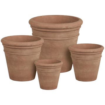 House Nordic Set Van 4 Stockport Potten - Bloempot - Nieuw, Tuin en Terras, Bloempotten, Verzenden, Nieuw, Terracotta