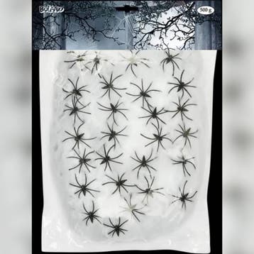 Boland 74425 – spinnenweb met 25 spinnen, 500 gram, wit, Ophalen of Verzenden