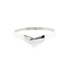 Zilveren slavenarmband met patroon; Maat M, Handtassen en Accessoires, Armbanden, Ophalen of Verzenden, Gebruikt, Overige kleuren