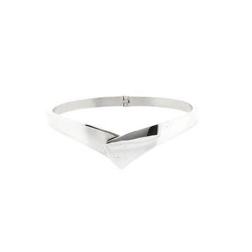 Zilveren slavenarmband met patroon; Maat M, Ophalen of Verzenden, Gebruikt, Zilver, Zilver