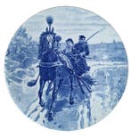 Petrus Regout - Koets en arrenslee naar Otto Eerelman - 39cm, Antiek en Kunst