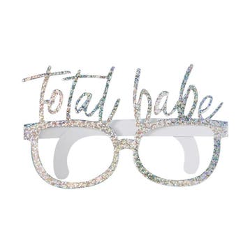 Zilveren Bril Total Babe Glitter 13cm 8st, Verzenden, Nieuw