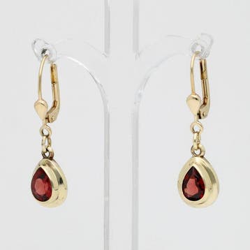 Boucles doreilles - 14 carats Or jaune - grenade