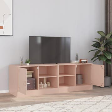 vidaXL Tv-meubelen 2 st 67x39x44 cm staal roze, Verzenden