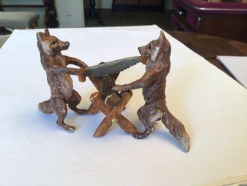 sculptuur, Les bûcherons - 6 cm - Koud geverfd brons, Antiek en Kunst