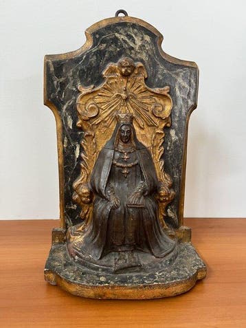 sculptuur, Santa Caterina da Bologna - 40 cm - Hout
