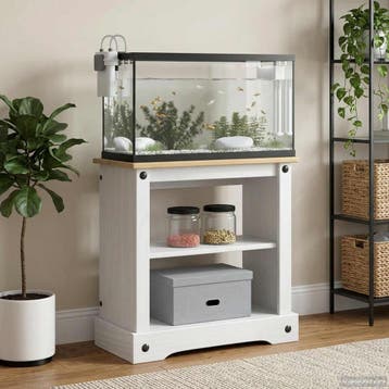 vidaXL Aquarium Stand CORONA Wit en Bruin 60,5 x 30 x 60 cm, Dieren en Toebehoren, Verzenden, Nieuw