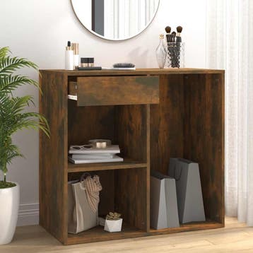 vidaXL Cosmeticakast 80x40x75 cm bewerkt hout gerookt, Huis en Inrichting, Verzenden, Nieuw