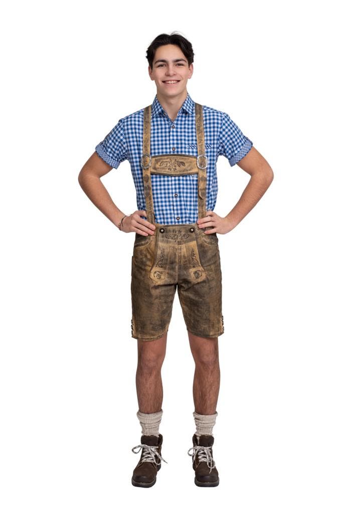 Trachtenhosen Herren faux leather, kurz, Urban Retro, Hobby en Vrije tijd, Feestartikelen, Nieuw, Verzenden