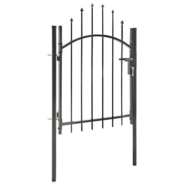 vidaXL Tuinpoort Woerden staal 1x1m zwart, Tuin en Terras, Tuinpoorten, Nieuw, Verzenden