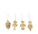 Kranshangers Mango Set van 4 houten Bobbins 6*10cm