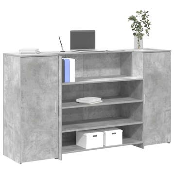 vidaXL Receptiebalie 180x50x103,5 cm bewerkt hout betongrijs, Verzenden