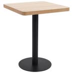 vidaXL Bistrotafel 60x60 cm MDF lichtbruin, Huis en Inrichting, Verzenden, Nieuw