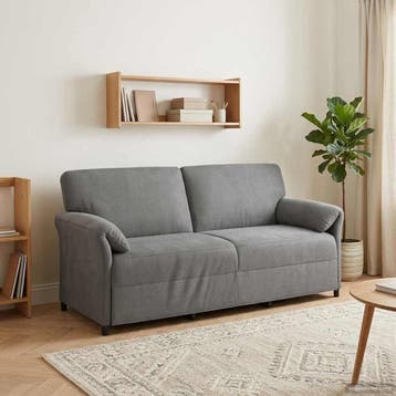 vidaXL 3-Zits Sofa Donkergrijs 198 x 83 x 95 cm Fluweel, Verzenden, Nieuw