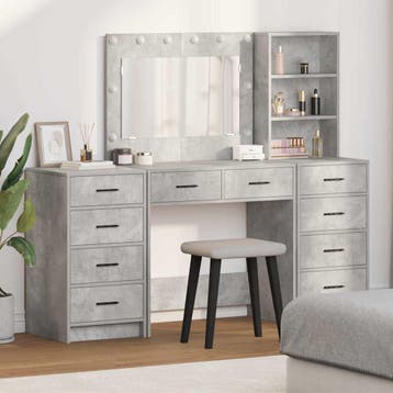 vidaXL Kaptafel 3 st Beton Grijs 78,5 x 41 x 135 cm Bewerkt, Huis en Inrichting, Verzenden, Nieuw