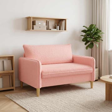 vidaXL XXL-fauteuil Roze Bouclé, Verzenden