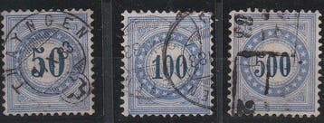 Zwitserland 1882 - Portozegel op faserpapier, De hoge, Gestempeld