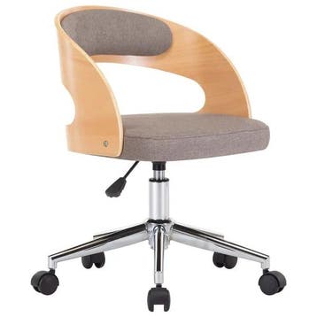 Bureaustoel hout/taupe | -41% Retour Deal, Overige kleuren, Verzenden, Zo goed als nieuw, Bureaustoel