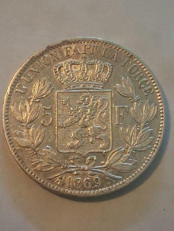 Belgique. Léopold II. 5 Francs 1869 (Sans prix de réserve)