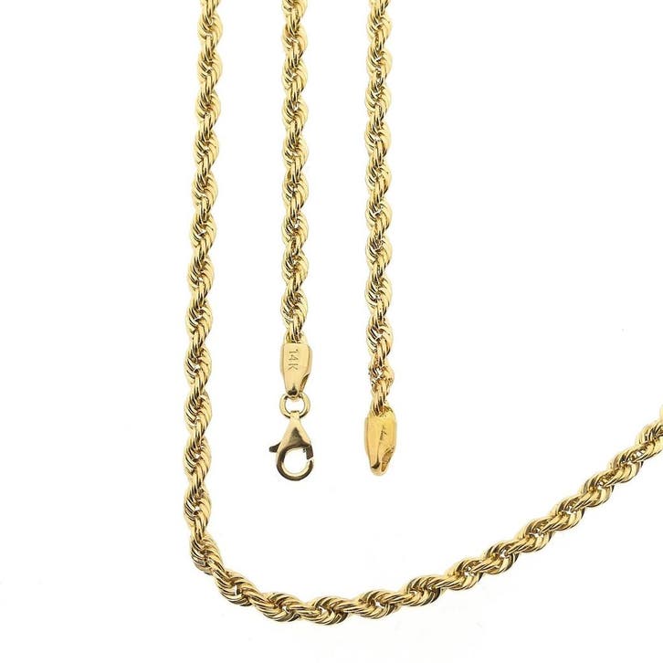 Gouden gedraaide schakelketting, Handtassen en Accessoires, Kettingen, Overige kleuren, Gebruikt, Goud, Ophalen of Verzenden