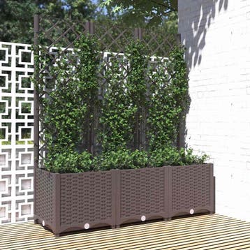 Plantenbak met latwerk | Retour deal | Knaller voor je tuin, Kunststof, 100 cm of meer, Verzenden, Nieuw