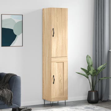 vidaXL Hoge kast 34,5x34x180 cm bewerkt hout sonoma, Verzenden, Nieuw