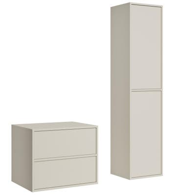 Wastafelkast Mali 60 cm - Beige -  Badmeubel met Kolomkast, Huis en Inrichting, Verzenden, Nieuw