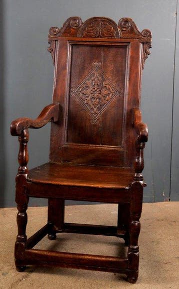 Stoel - Eik - Wainscot armchair, Antiek en Kunst