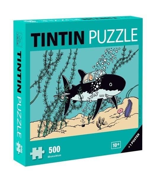 Kuifje Haaienduikboot Puzzel + Poster (500 stukken), Verzamelen, Stripfiguren, Nieuw, Ophalen of Verzenden
