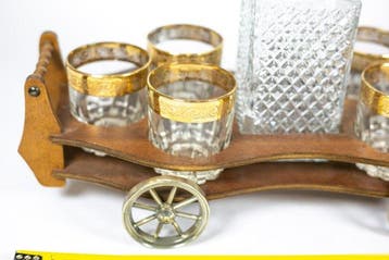 Drankkast - vintage likeurset - Hout